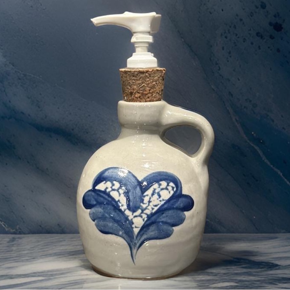 Beaumont Brothers Vintage Pottery Soap Lotion Dispenser & Pump Salt Glazed